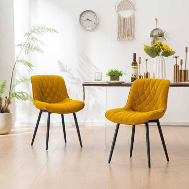 Mustard upholstered dining discount chairs